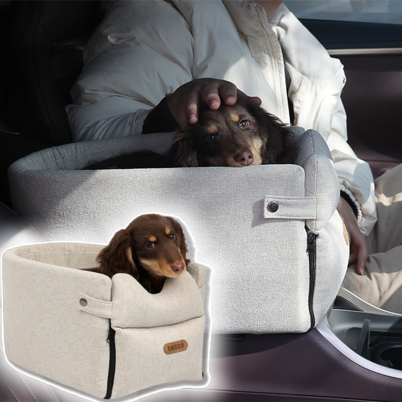 Ultimate Portable Car Dog Bed - Safe & Cozy Travel Carrier for Small Pets