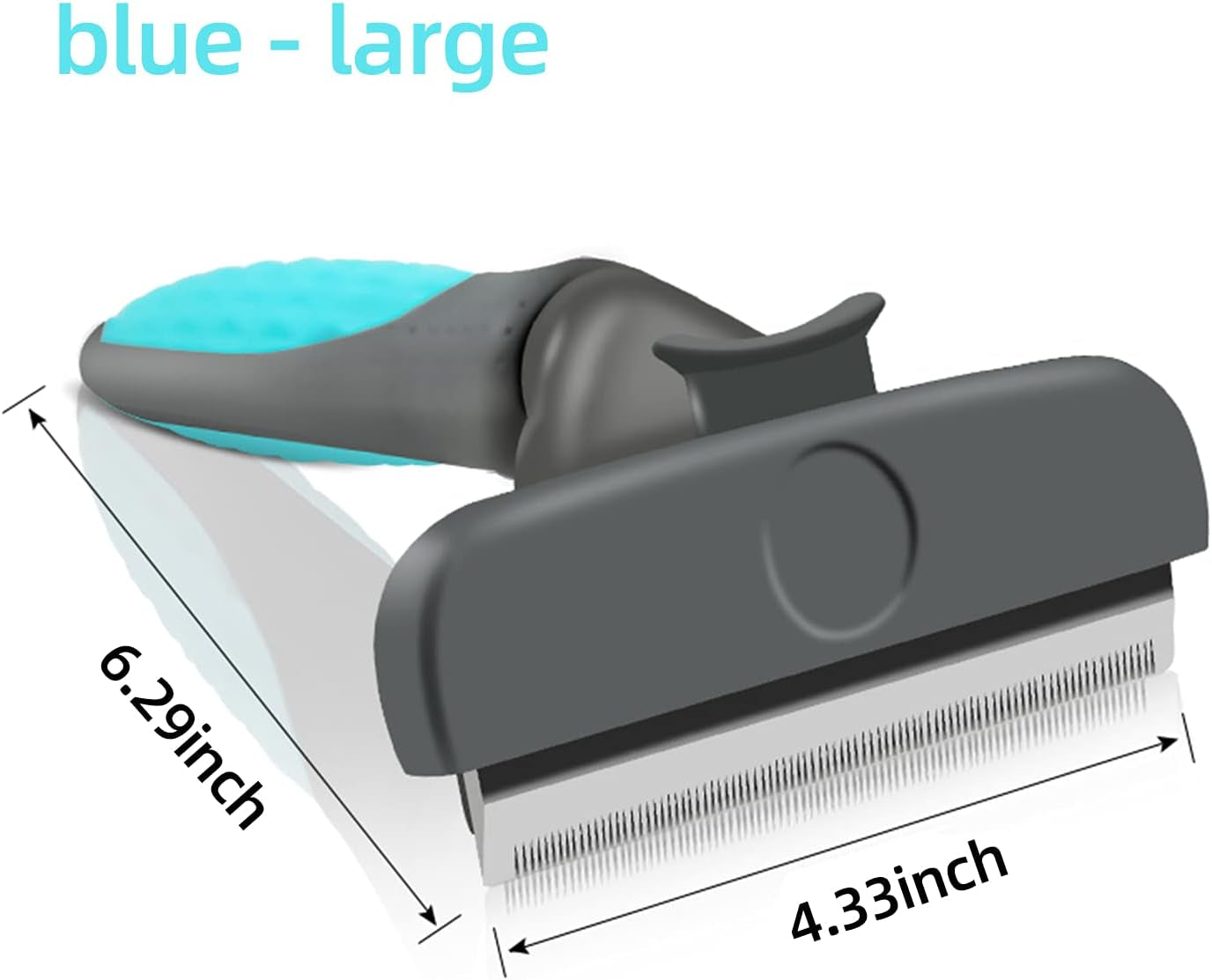 Pet Grooming Brush Effectively Reduces Shedding by up to 98% Professional Deshedding Tool for Dogs and Cats Furminator for Dogs Dog Brush Dog Brush for Shedding Cat Brush Slicker Brush (Blue, Large)